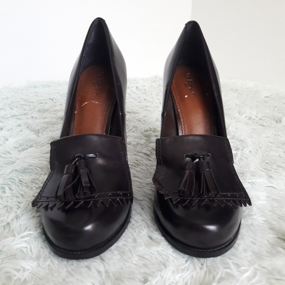 Halogen brown leather tassel pumps heels - Picture 3 of 7